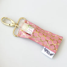 Load image into Gallery viewer, Lip Balm Keychain {Color Gold Quatrefoil} + Lip Balm Sets