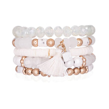 Load image into Gallery viewer, Beaded Bracelet Set Stack Stretch Multi Layered Boho Bangles