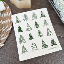 Load image into Gallery viewer, Woodland Trees Swedish Dishcloth
