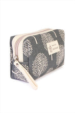 Load image into Gallery viewer, TEAL SPRING /// PRINT ZIPPER COSMETIC BAG