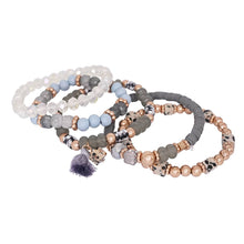 Load image into Gallery viewer, Beaded Bracelet Set Stack Stretch Multi Layered Boho Bangles