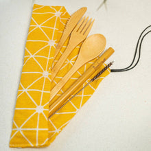 Load image into Gallery viewer, Bamboo Travel Cutlery Set | Picnic - Mustard Yellow