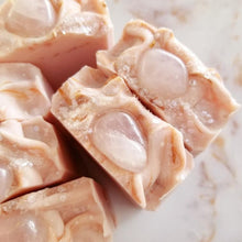 Load image into Gallery viewer, Rose Quartz Artisan Handmade Soap - with Gemstone - Green + Lovely