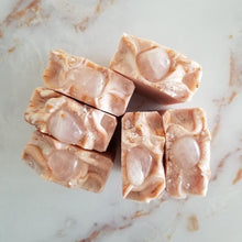 Load image into Gallery viewer, Rose Quartz Artisan Handmade Soap - with Gemstone - Green + Lovely