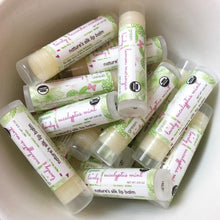 Load image into Gallery viewer, Bulk Organic Lip Balms /// Party Favor, Wedding Favor, Wholesale Lip Balm, Bride to Be Favor, Wedding Gift, Goodie Bag, Fun Gift - Green + Lovely