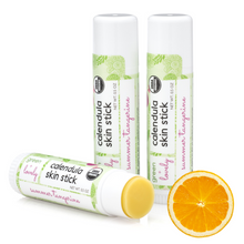 Load image into Gallery viewer, Summer Tangerine Calendula Skin Stick - Organic Lotion Moisture Stick - Travel Size - Green + Lovely