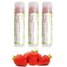 Load image into Gallery viewer, Strawberries n Cream Organic Lip Butter -  Lightly Tinted Shea Lip Butter Balm - 0.15 oz - Green + Lovely