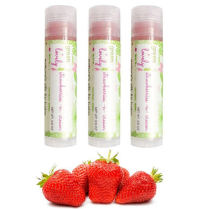 Strawberries n Cream Organic Lip Butter -  Lightly Tinted Shea Lip Butter Balm - 0.15 oz - Green + Lovely