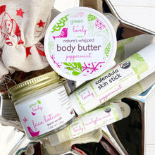 Load image into Gallery viewer, Holiday Skin Care Set - Printed Muslin Bag - Green + Lovely