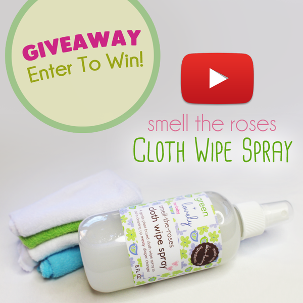 Giveaway and video review of our best selling Smell the Roses Cloth Wipe Spray! Eco friendly and gentle on even newborn skin.