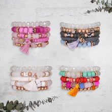 Load image into Gallery viewer, Beaded Bracelet Set Stack Stretch Multi Layered Boho Bangles
