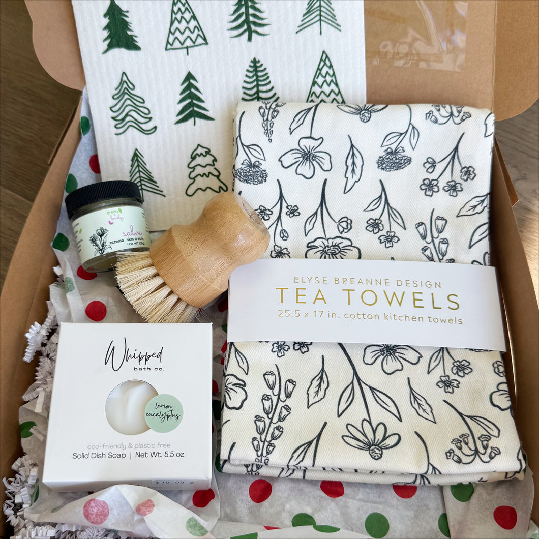 Kitchen Soap Towel + Hand Skin Gift Set