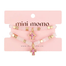 Load image into Gallery viewer, Mommy &amp; Me Cross Bracelets Religious Natural Stone Bead Set
