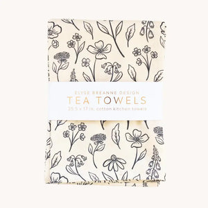 Pack of 2 Pressed Floral Tea Towels
