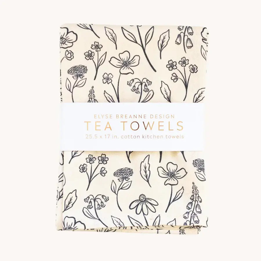 Pack of 2 Pressed Floral Tea Towels