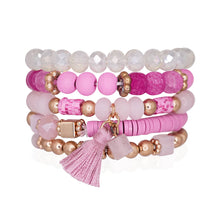 Load image into Gallery viewer, Beaded Bracelet Set Stack Stretch Multi Layered Boho Bangles
