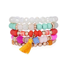 Load image into Gallery viewer, Beaded Bracelet Set Stack Stretch Multi Layered Boho Bangles
