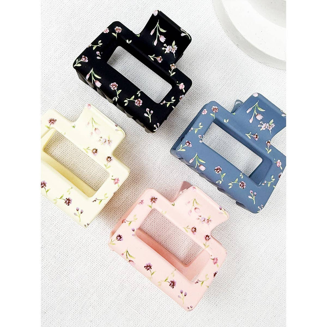 Assorted Floral Pattern Jaw Clips