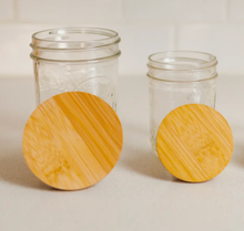 Load image into Gallery viewer, Bamboo Mason Jar Lid | Standard Mouth | Summer Bestseller

