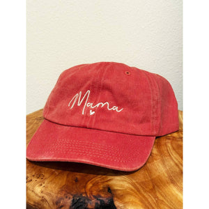 MAMA Embroidered Acid Washed Baseball Cap