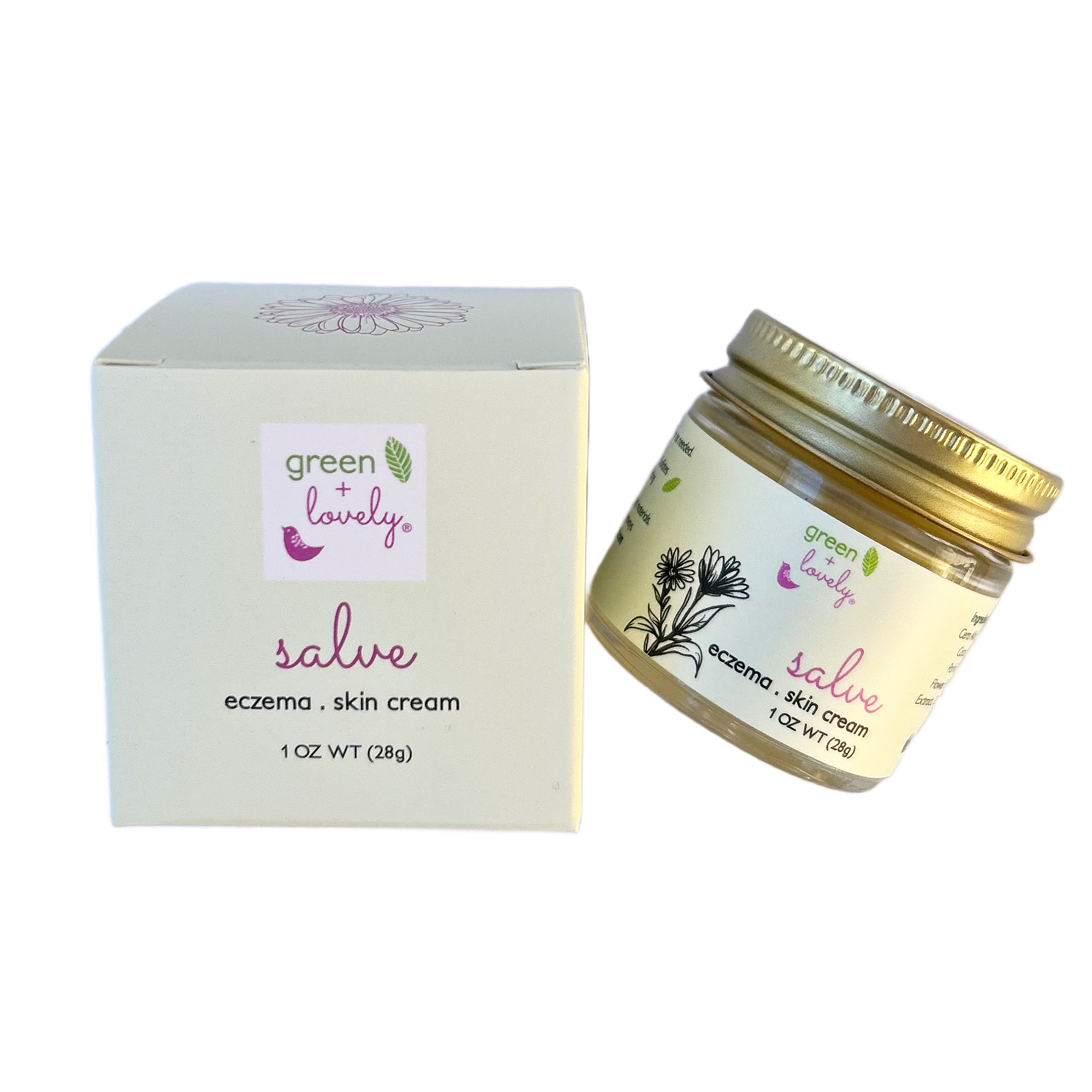 Salve with added Comfrey, Healing, Organic Skin Cream {glass}