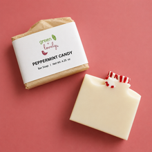 Load image into Gallery viewer, Candy Peppermint Soap Bar Holidays | Exfoliating Shower Soap 4 oz

