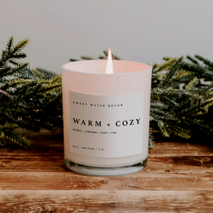 Warm and Cozy Soy Candle, EO /// 11 oz - Green + Lovely