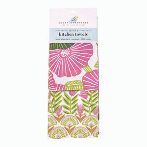 POPPY PAPAVER Cotton Kitchen Towels, Set of 3