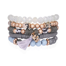 Load image into Gallery viewer, Beaded Bracelet Set Stack Stretch Multi Layered Boho Bangles
