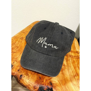 MAMA Embroidered Acid Washed Baseball Cap