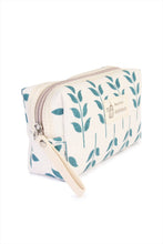 Load image into Gallery viewer, TEAL SPRING /// PRINT ZIPPER COSMETIC BAG
