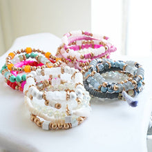 Load image into Gallery viewer, Beaded Bracelet Set Stack Stretch Multi Layered Boho Bangles

