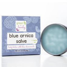 Load image into Gallery viewer, Blue Arnica Salve /// Muscle Rub with Hemp Seed Oil - Green + Lovely

