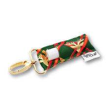 Load image into Gallery viewer, Reindeer Green Plaid LippyClip® Lip Balm Holder - Green + Lovely
