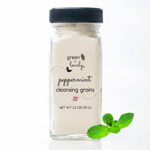 Peppermint Cleansing Grains, Dry Facial Cleanser - Exclusive Holiday Scent - Green + Lovely
