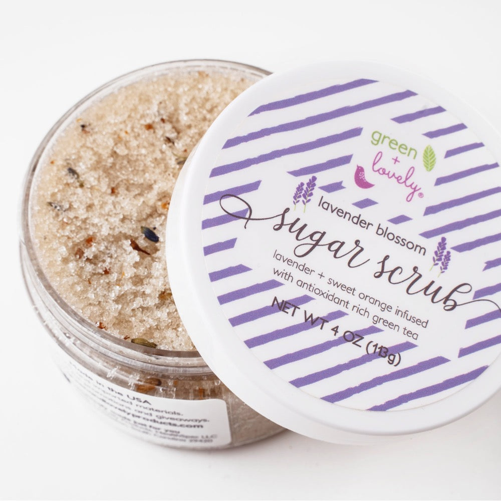 LAVENDER BLOSSOM Organic Sugar Scrub - All Natural Vegan Skincare