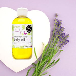 Better than Butter Pregnancy Belly Oil - Organic Oils - Stretch Mark Prevention - 8 oz. - Green + Lovely