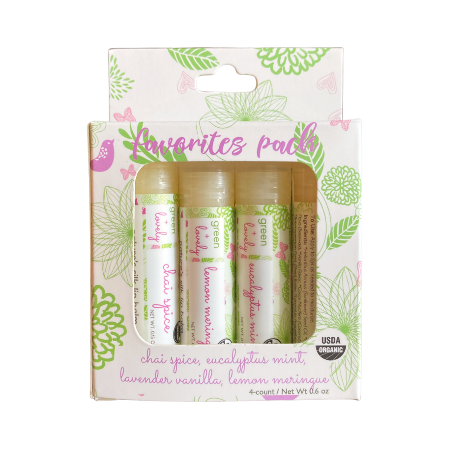 Variety Lip Set - Organic Nature's Silk Lip Balm - Green + Lovely