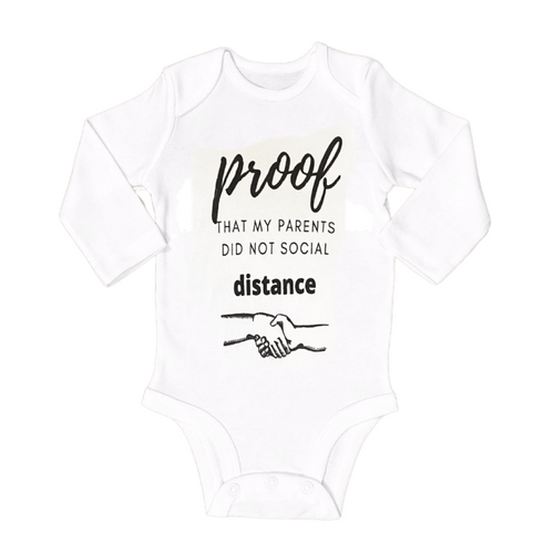 Proof that my Parents Did Not Social Distance Onesie, Funny /// 0-3 months - Green + Lovely