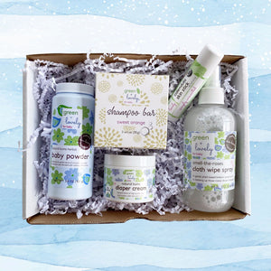 BABY SKIN CARE Box, Complete Set /// Gift Box - Green + Lovely