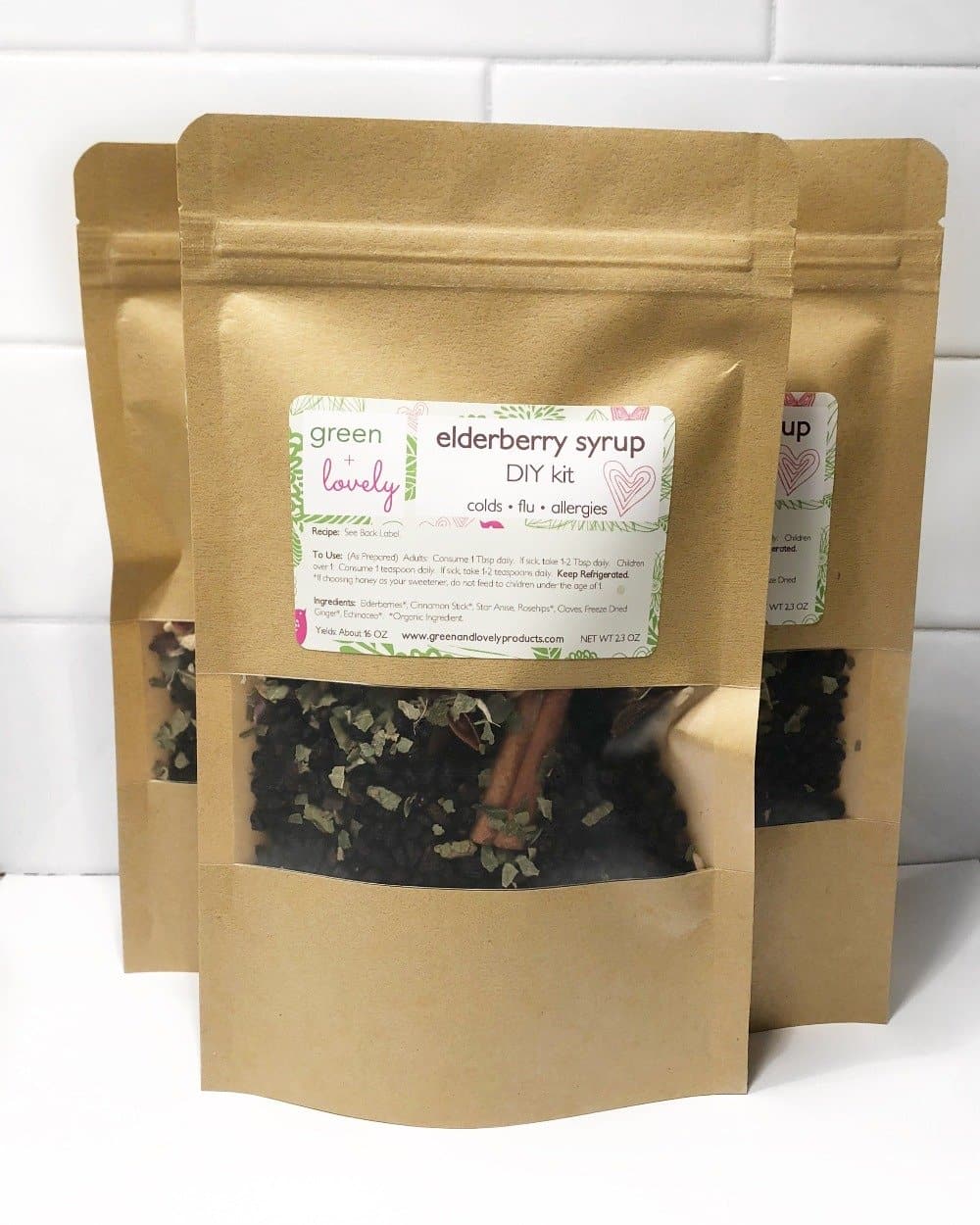 Elderberry DIY Kit - for Colds, Flu, Allergies - Green + Lovely