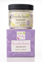 Load image into Gallery viewer, DEODORANT Lavender Lemon - Mineral + Probiotic - Vegan - Green + Lovely
