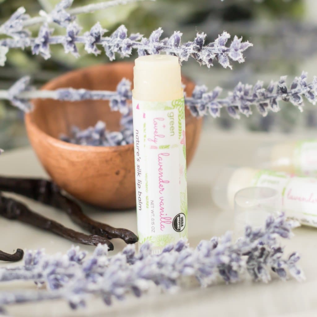 Lavender Vanilla /// Set of 3, Organic Lip Balm Butter for Intense Moisture - Beauty Gift - Green + Lovely
