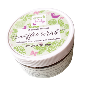 Chocolate Mousse Coffee Scrub - Cellulite Fighting - Green + Lovely