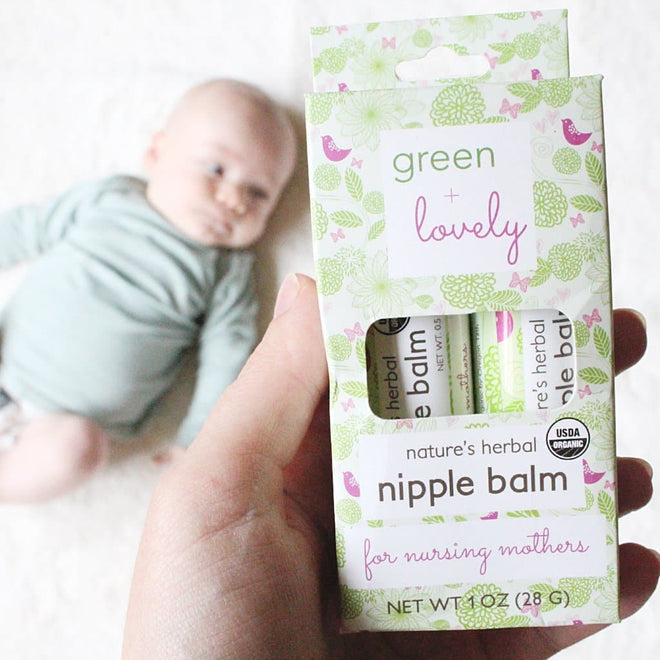 Calming Nature's Herbal Nursing Nipple Balm - Breastfeeding Essential - 1 oz. - Green + Lovely