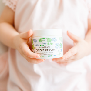 Natural Bums Diaper Rash Cream - Effective Natural Diaper Cream - 2 oz. - Green + Lovely