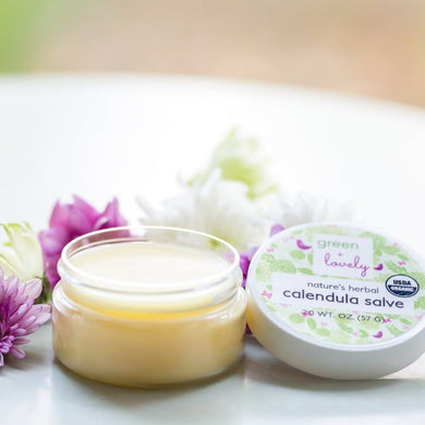 Nature's Herbal Calendula Salve, Organic - Eczema Cream - Multi-use Skin Cream, 2 oz - Green + Lovely