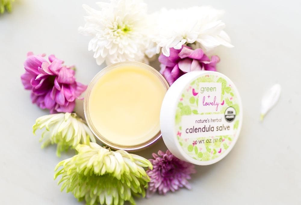 Nature's Herbal Calendula Salve, Lavender Chamomile - Eczema Cream - Multi-use Skin Cream, 2 oz - Green + Lovely
