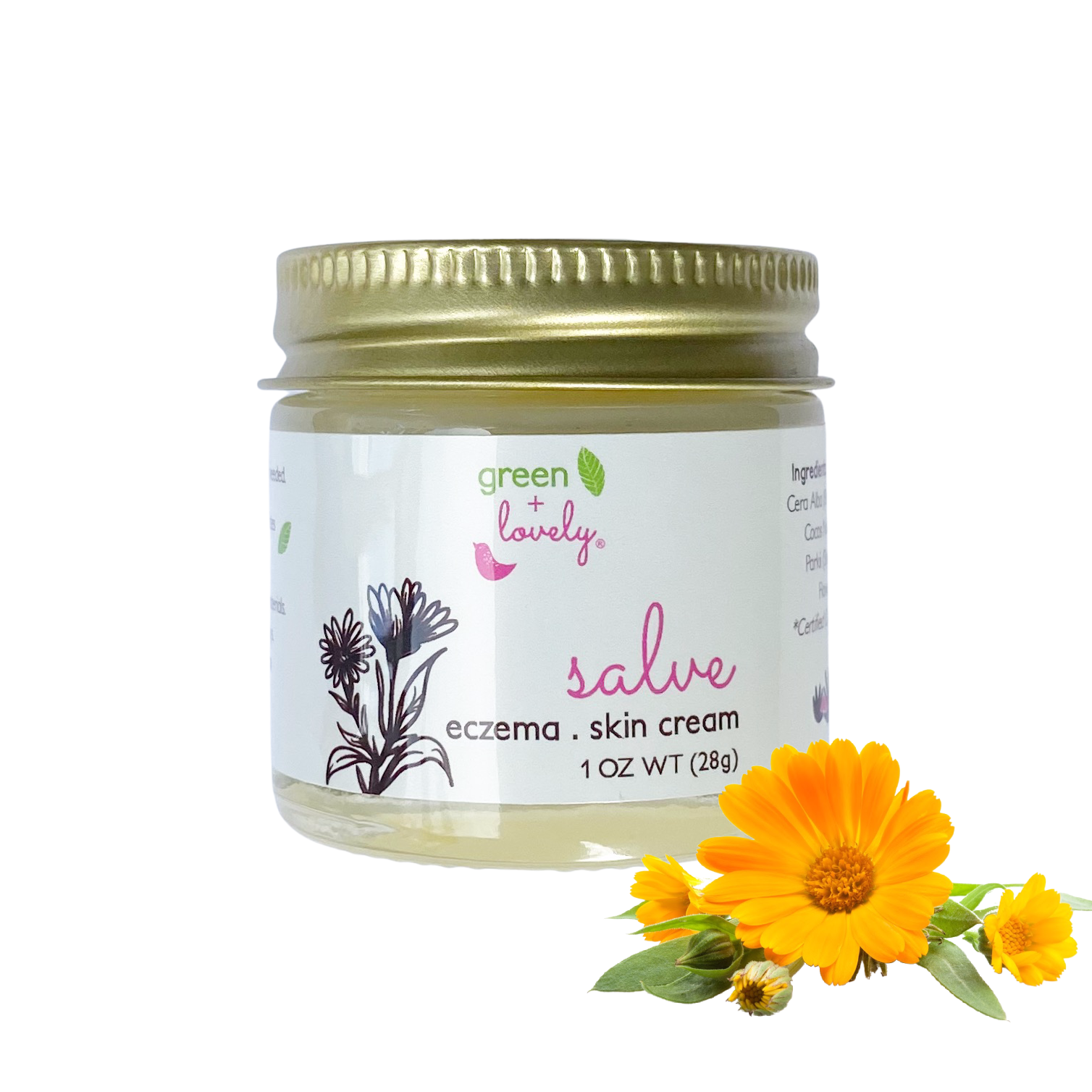 MINI Calendula Salve, Organic Skin Cream {glass}