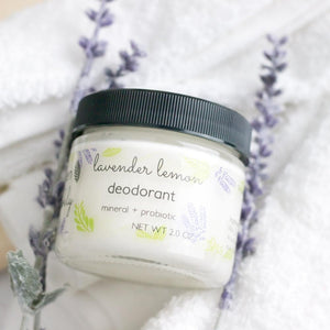 DEODORANT Lavender Lemon - Mineral + Probiotic - Vegan - Green + Lovely